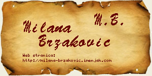 Milana Brzaković vizit kartica